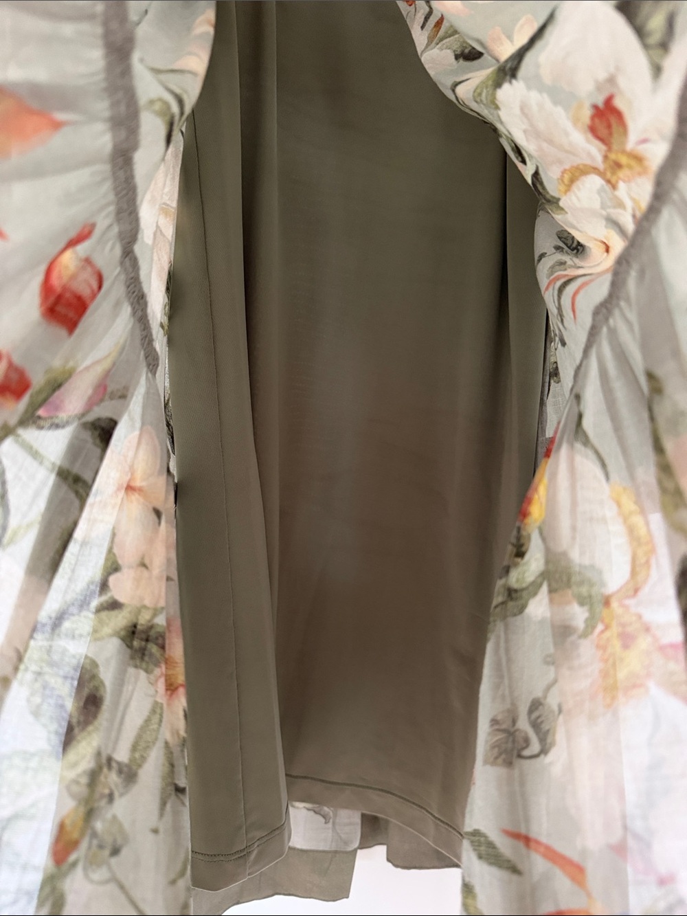 Zimmermann Boho Floral Dress in Sage Green - Picture 10 of 12
